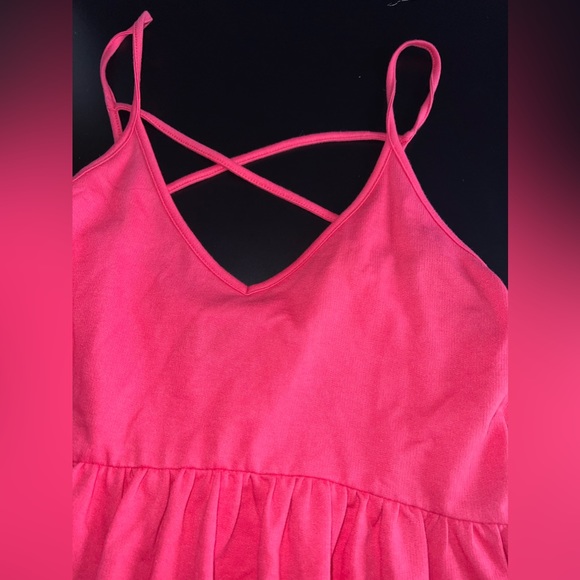Wild Fable Pink Cross Back Strap Flowy Mini Dress NWOT Size Medium - Picture 4 of 7